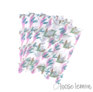 Pink Birds Vellum Envelopes X 3