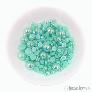 Mirror Pearls | Aqua (Mixed Sizes)