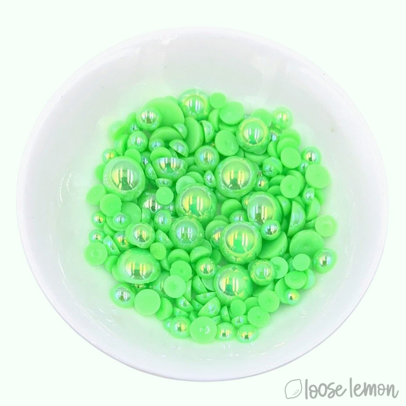 Mirror Pearls | Lime (Mixed Sizes)