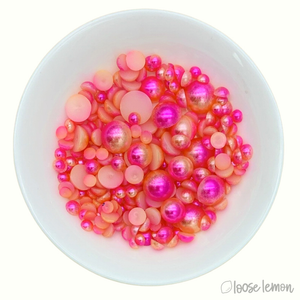 Two Tone Pearls | Flamingo (Mixed Sizes)