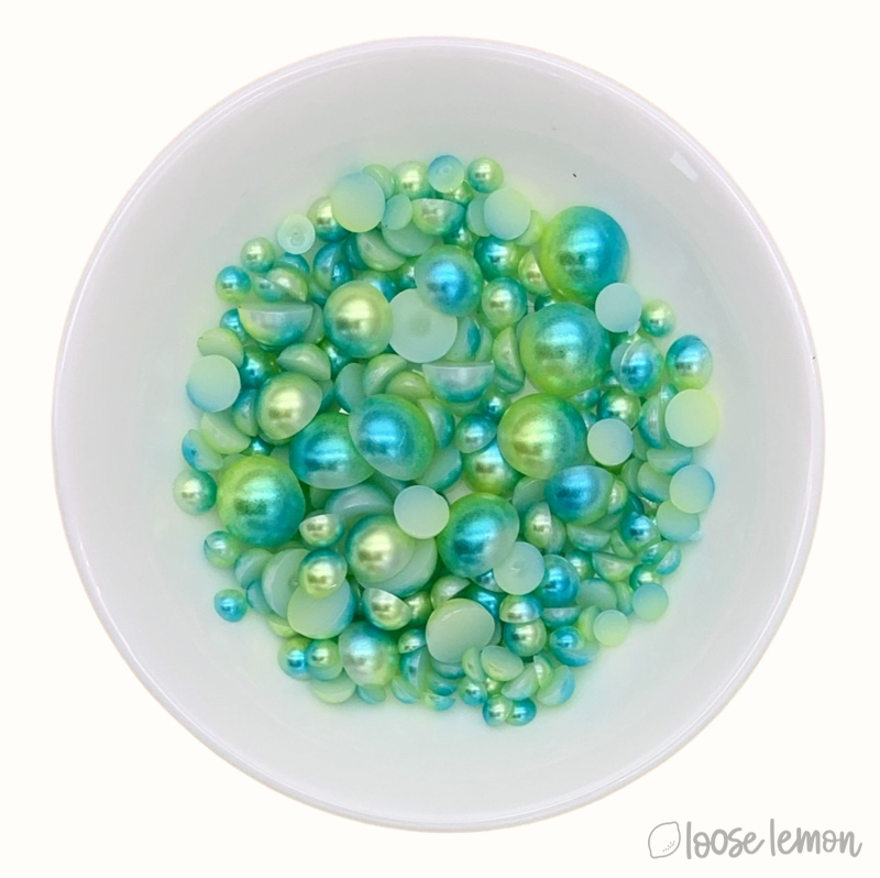 Two Tone Pearls | Aqua (Mixed Sizes)