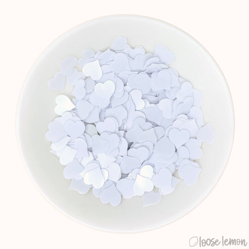 Sequins | Hearts (Bright White)
