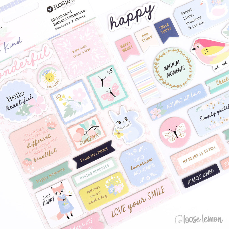 One Of A Kind | Chipboard Embellishments (2 Sheets)