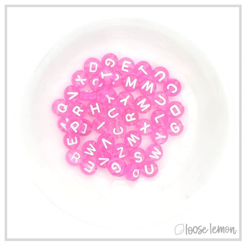 Letter Beads | Hot Pink