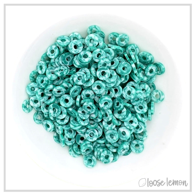 Flat Beads | Teal Denim