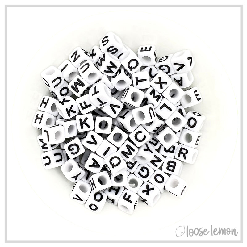 Letter Beads | Square Black