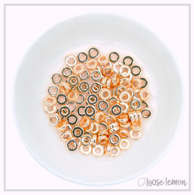 Flat Beads | Rose Gold