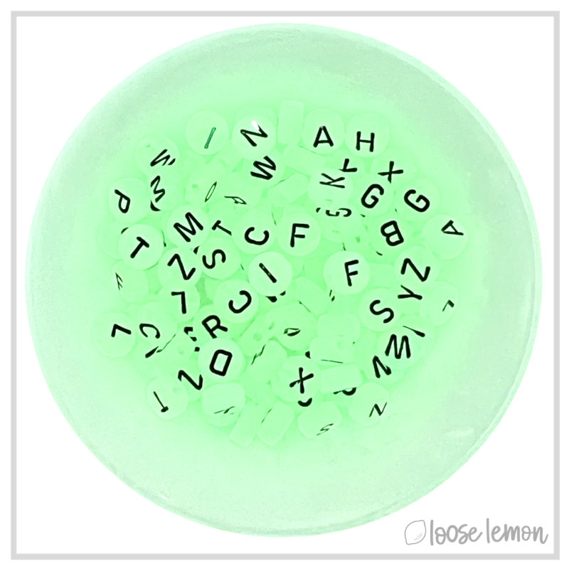 Letter Beads | Glow Round x 50