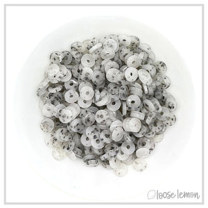 Flat Beads | Clear Grey