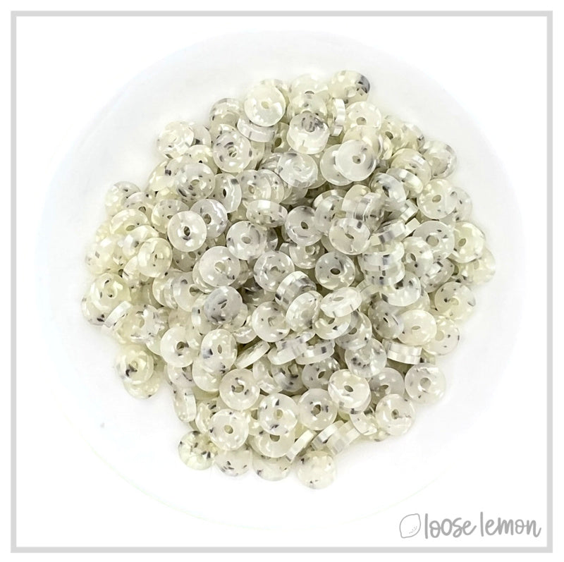 Flat Beads | Clear White