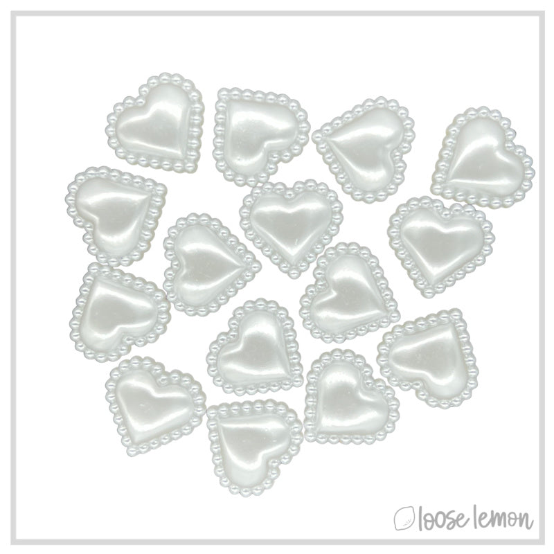 Studded Hearts | White 16Mm