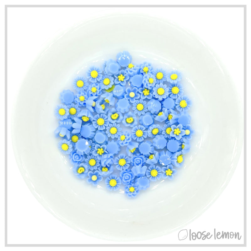 Mini Resin Flowers  | Azure