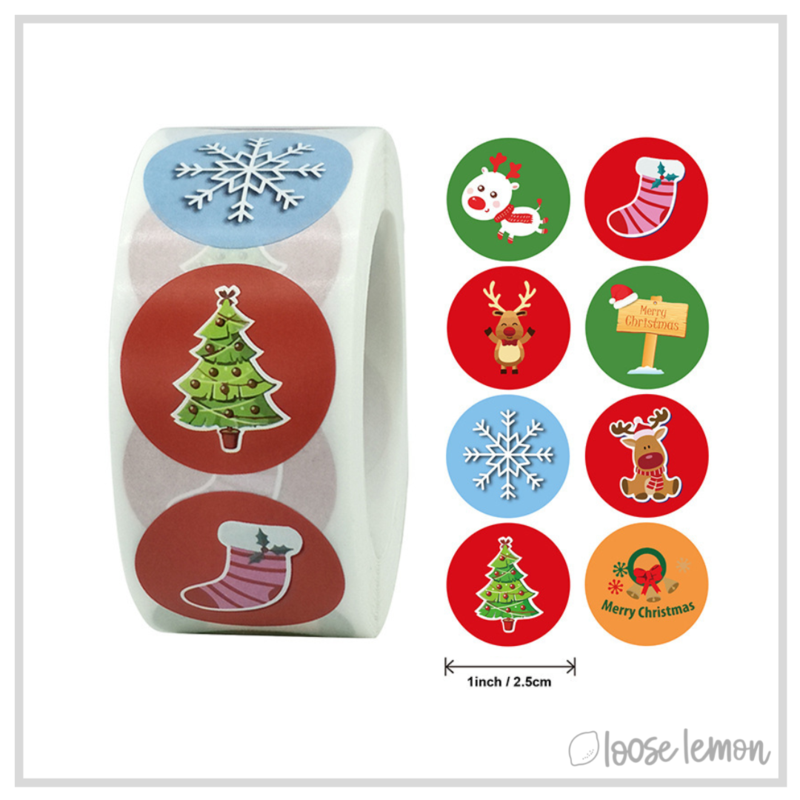 100 Christmas Fun (3) 1" Stickers/Seals