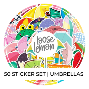 50 Sticker Set | Umbrellas