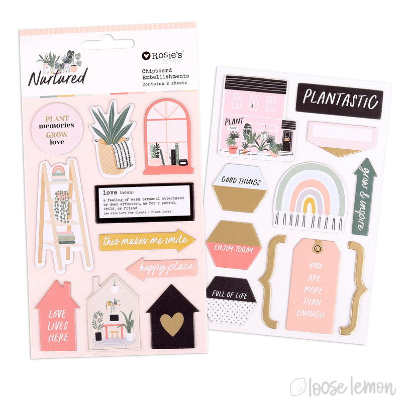 Nurtured |  Chipboard Embellishments