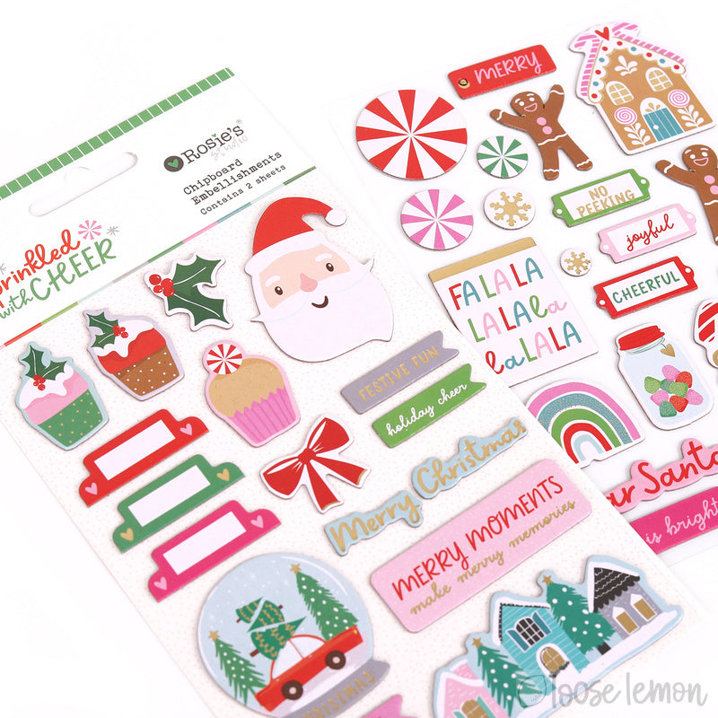 Sprinkled With Cheer |  Chipboard Embellishments (2 Sheets)