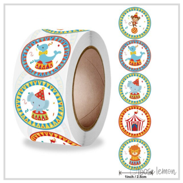 CLEARANCE 500 x Circus Tent 1" Stickers/Seals
