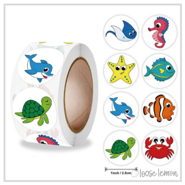 100 Fish Friends 1" Stickers/Seals