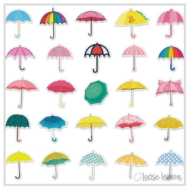 50 Sticker Set | Umbrellas